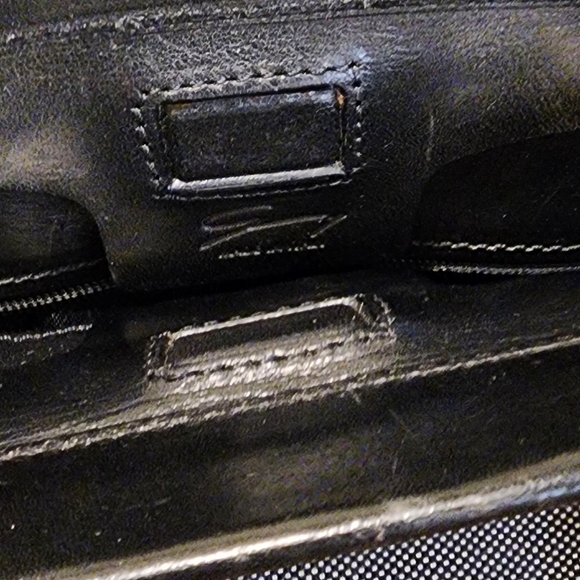 GENNY Black and Gray  Vintage Leather and Canvas Tote Bag - Picture 2 of 16